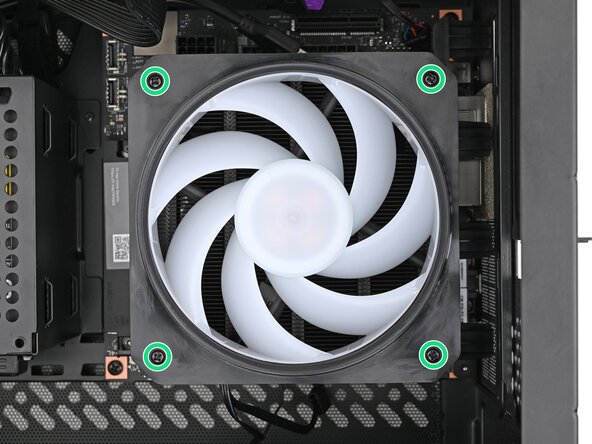 How to Install a Framework Desktop Mainboard Into a Mini‑ITX Case, Install the CPU fan screws: step 18, image 1 of 2