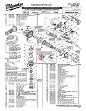 Milwaukee cordless discount grinder parts list