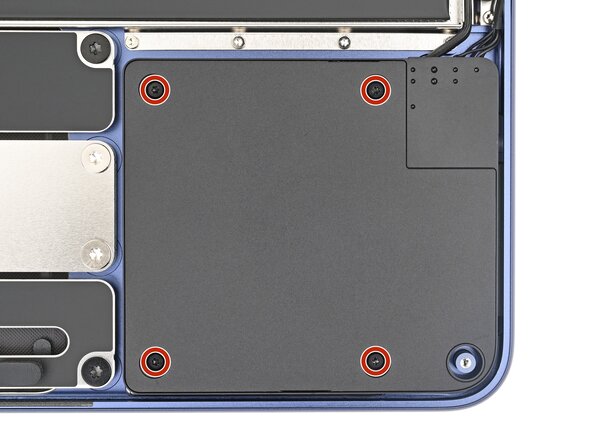 MacBook Neo Left Speaker Replacement, Remove the left speaker screws: step 10, image 1 of 1