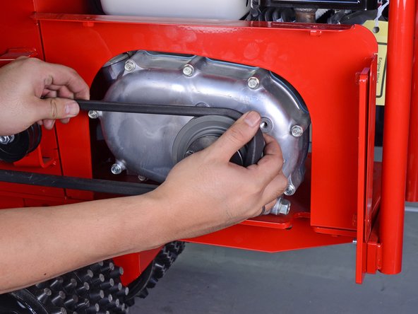 Classen Sod Cutter SC18AHDCA 2019 Engine Belt Replacement, Re-install the belt: crwdns2935265:011crwdnd2935265:02crwdnd2935265:03crwdne2935265:0