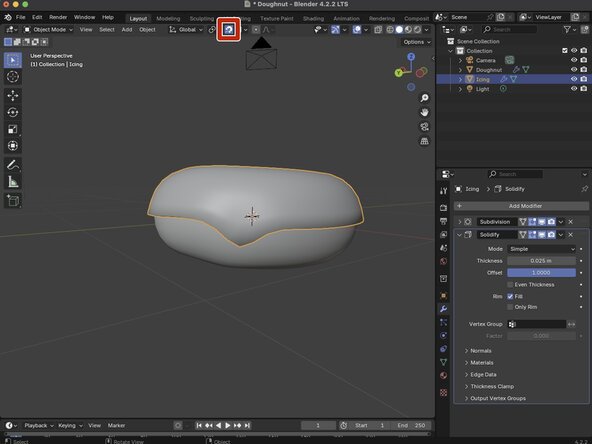 Basic Modeling, Snapping an Object to a Surface: crwdns2935265:013crwdnd2935265:02crwdnd2935265:03crwdne2935265:0