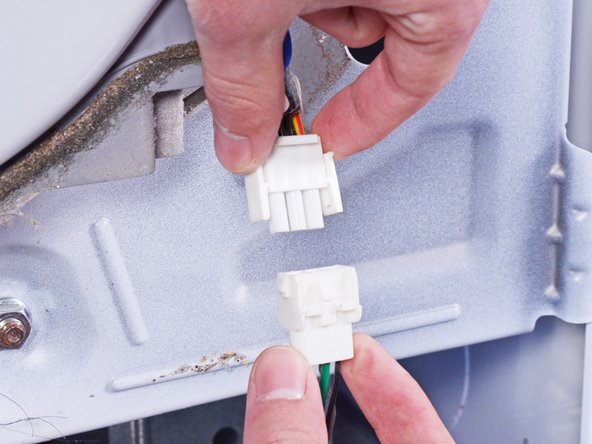 Whirlpool WED87HED Dryer Hi-Limit Thermostat/Inlet Thermistor Testing and Replacement, Disconnect the moisture sensor: crwdns2935265:026crwdnd2935265:03crwdnd2935265:03crwdne2935265:0