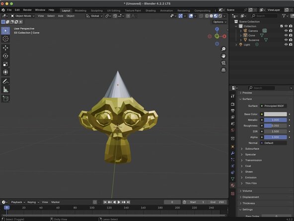 Getting Started with Blender, Resizing an object: crwdns2935265:011crwdnd2935265:03crwdnd2935265:03crwdne2935265:0
