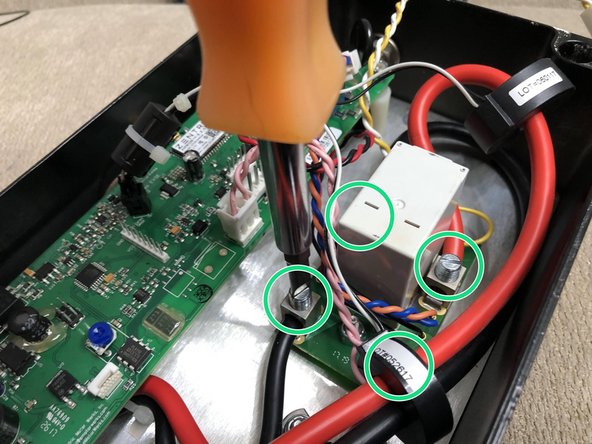 JuiceBox EVSE Relay Replacement (UL/front LEDs version), Remove AC wires from screw terminals: crwdns2935265:08crwdnd2935265:02crwdnd2935265:03crwdne2935265:0