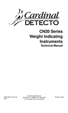 Cardinal Detecto CN20 Series Weight Indicating Instruments Technical Manual