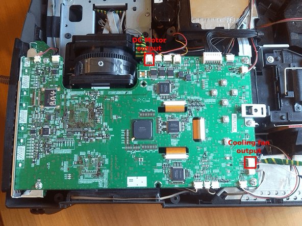 Hitachi ED-A101 mirror moving system replacement, Motor and cooling fan output: step 2, image 1 of 1