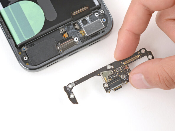 Google Pixel 10 Pro XL USB‑C Board Replacement, Remove the USB‑C board: 25 단계, 이미지 3개 중 3개