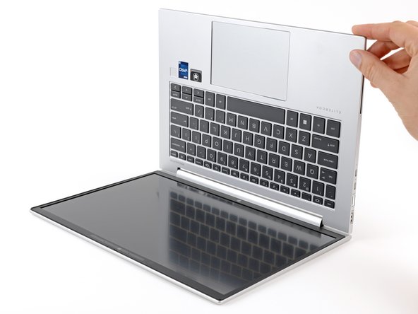 HP EliteBook 845 G9 Display Assembly Replacement, Hang the screen over an edge: crwdns2935265:014crwdnd2935265:02crwdnd2935265:03crwdne2935265:0