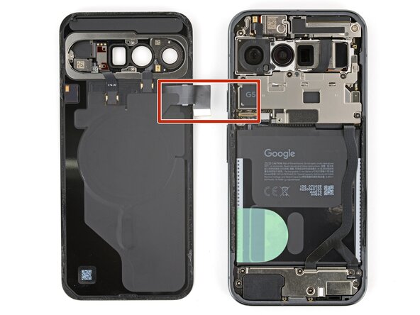 Google Pixel 10 Pro XL USB‑C Board Replacement, Back glass adhesive information: 6 단계, 이미지 3개 중 2개