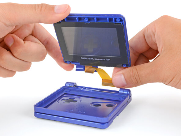 How to Reshell Your Game Boy Advance SP, Remove the top shell: crwdns2935265:025crwdnd2935265:03crwdnd2935265:03crwdne2935265:0