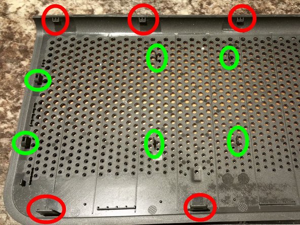 Serial Port and JTAG ports on a TalkTalk WiFi Hub, Releasing the Outer Clips: step 1, image 3 of 3