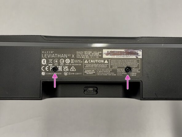 Razer Leviathan V2 X Disassembly Guide, Bottom Screw Covers: crwdns2935265:08crwdnd2935265:03crwdnd2935265:03crwdne2935265:0