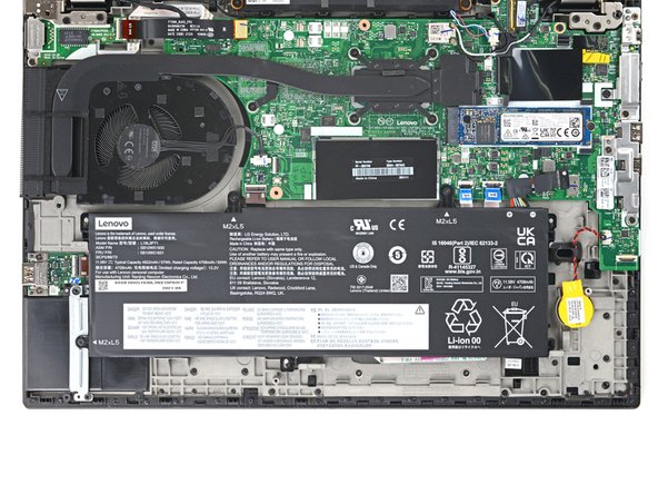 Lenovo ThinkPad T15 Gen 2 Battery Replacement, Unfasten the battery: crwdns2935265:09crwdnd2935265:02crwdnd2935265:02crwdne2935265:0