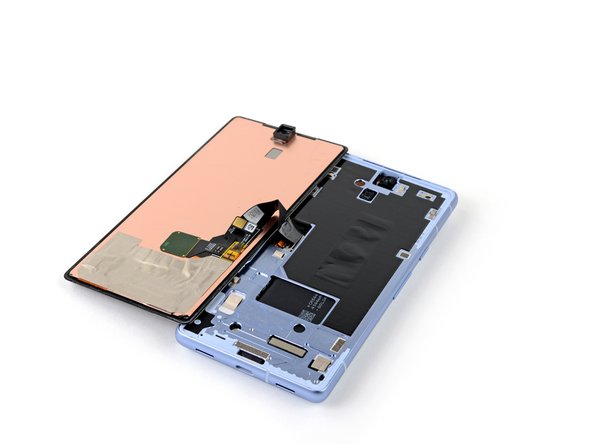 Google Pixel 7a Screen Replacement, Swing open the screen: crwdns2935265:09crwdnd2935265:03crwdnd2935265:03crwdne2935265:0