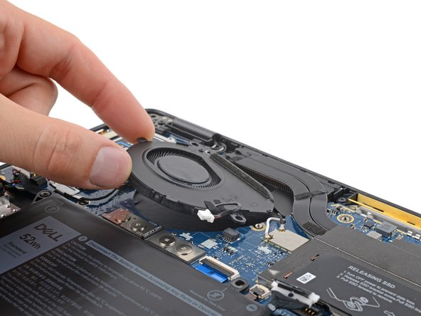 Dell Latitude 7410 Fan Replacement, Remove the fan: crwdns2935265:013crwdnd2935265:02crwdnd2935265:03crwdne2935265:0