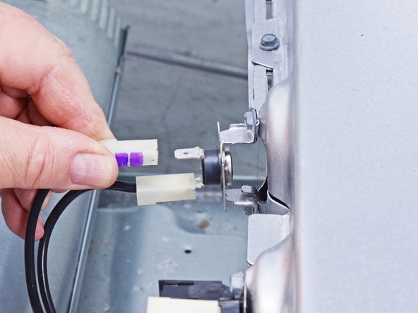 Whirlpool WED87HED Dryer Heating Element Testing and Replacement, Disconnect the thermal cutoff switch: crwdns2935265:051crwdnd2935265:02crwdnd2935265:03crwdne2935265:0