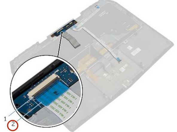 Dell Alienware 13 Wireless Card Replacement, Disconnecting the Power-Board Cable: crwdns2935265:042crwdnd2935265:02crwdnd2935265:02crwdne2935265:0