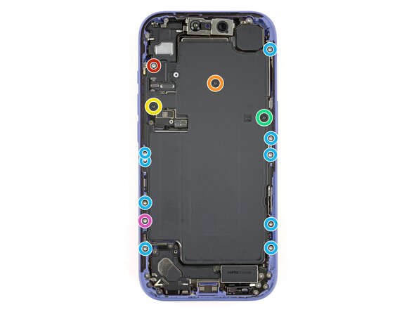 iPhone 17 Pro Battery Replacement, Remove the battery screws: crwdns2935265:024crwdnd2935265:01crwdnd2935265:02crwdne2935265:0