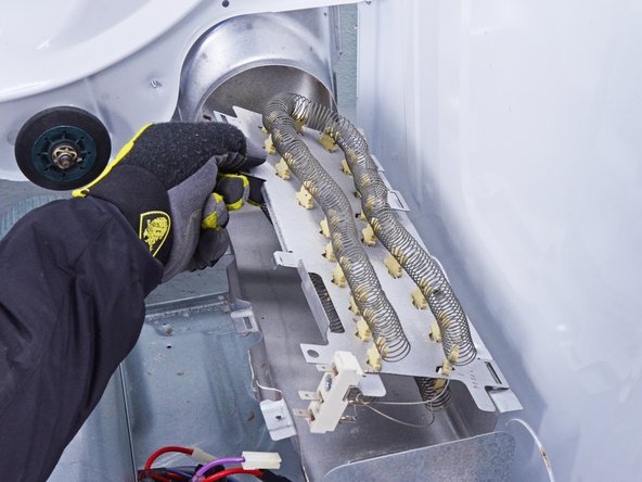 Whirlpool WED87HED Dryer Heating Element Testing and Replacement, Remove the heating element: crwdns2935265:056crwdnd2935265:02crwdnd2935265:03crwdne2935265:0