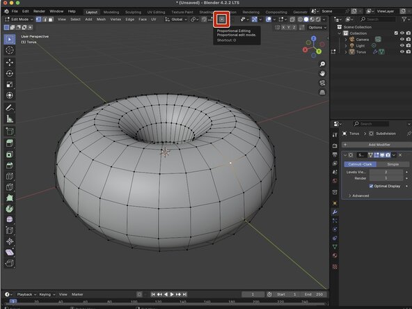 Basic Modeling, Using Edit Mode: crwdns2935265:05crwdnd2935265:02crwdnd2935265:03crwdne2935265:0