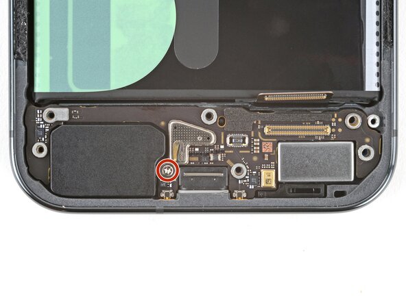 Google Pixel 10 Pro XL USB‑C Board Replacement, Remove the USB‑C board screw: 24 단계, 이미지 2개 중 1개