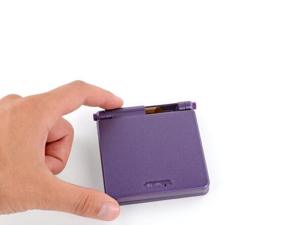 How to Reshell Your Game Boy Advance SP, Fully open your Game Boy: crwdns2935265:045crwdnd2935265:01crwdnd2935265:02crwdne2935265:0