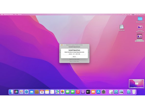 How to Install macOS Sonoma on Unsupported Macs, Install OpenCore to your EFI partition: crwdns2935265:020crwdnd2935265:02crwdnd2935265:03crwdne2935265:0