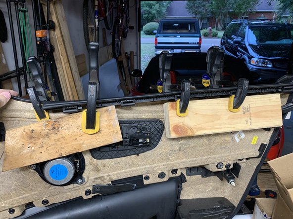 You may need to add larger pieces of wood on the inside of the door panel as spacers.