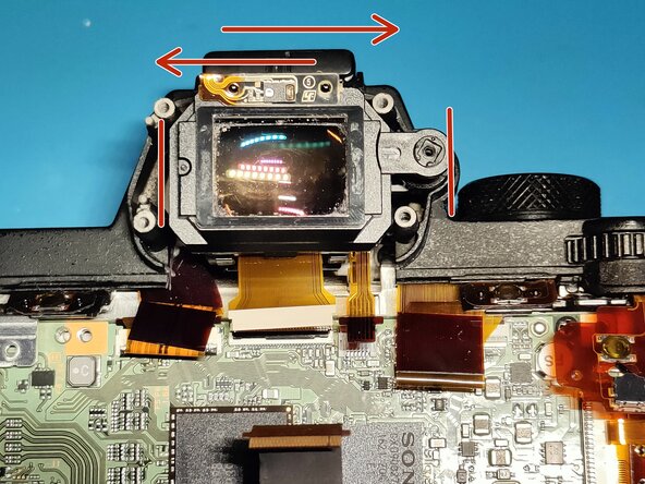 Sony A7 II Top Flex Cable replacement, Removing the motherboard / EVF (check notes): crwdns2935265:019crwdnd2935265:02crwdnd2935265:03crwdne2935265:0