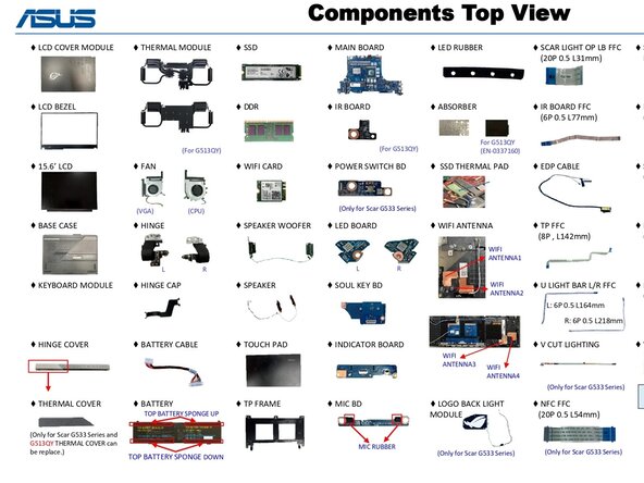 taking the cover off of the ROG Strix G15 (G513), The Parts: crwdns2935265:01crwdnd2935265:01crwdnd2935265:03crwdne2935265:0