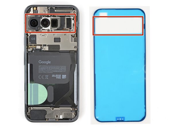 Google Pixel 10 Pro XL USB‑C Board Replacement, Orient the adhesive: 40 단계, 이미지 2개 중 1개