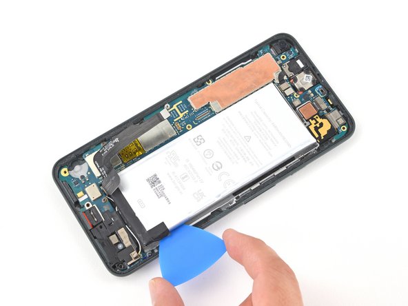 Google Pixel 5a Battery Replacement, Slice the adhesive: step 29, image 2 of 3