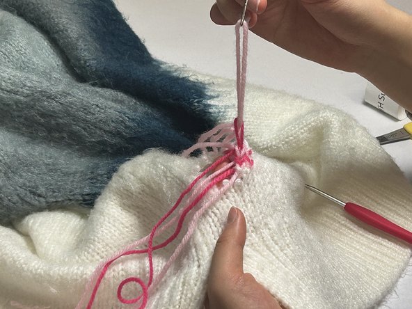 Using Needlework and Crochet to Patch a Hole in Knitwear: step 8, image 2 of 2