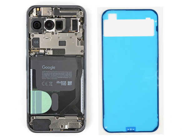 Google Pixel 10 Pro XL USB‑C Board Replacement, Orient the adhesive: 40 단계, 이미지 2개 중 2개