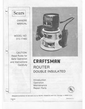 Sears craftsman deals router model 315.174