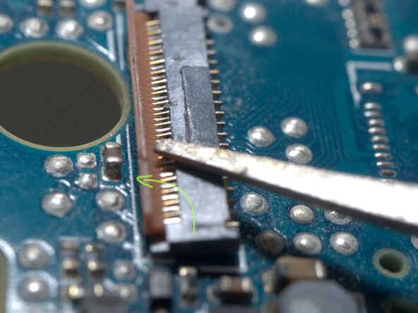 Nikon 1 J5 Main PCB Replacement, Detail of the FPC connector: crwdns2935265:03crwdnd2935265:03crwdnd2935265:03crwdne2935265:0