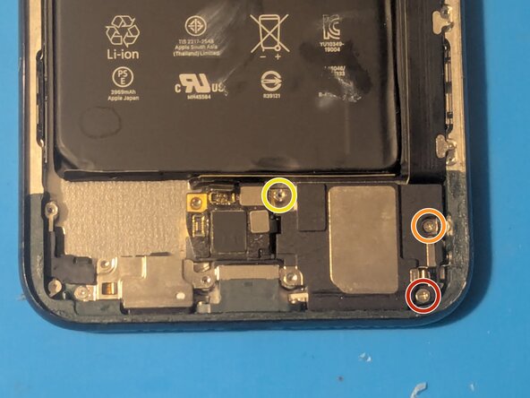 iPhone 11 Pro Max Lightning Connector Assembly Replacement, Unscrew the loudspeaker: step 34, image 1 of 2