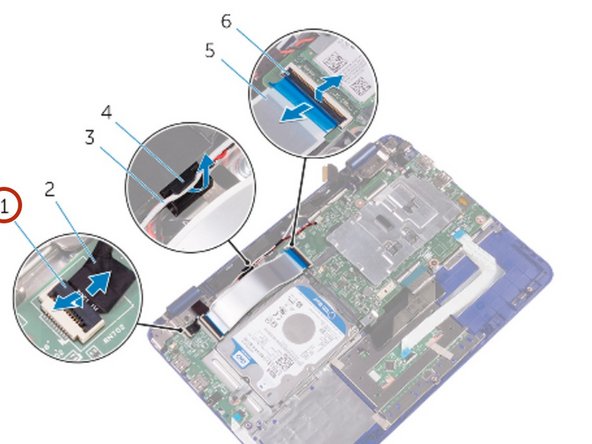 Dell Inspiron 11 3179 Display Assembly Replacement, Disconnecting the Sensor-Board Cable: crwdns2935265:00crwdnd2935265:01crwdnd2935265:02crwdne2935265:0