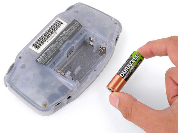 How to Reshell Your Game Boy Advance, Remove the batteries: crwdns2935265:03crwdnd2935265:03crwdnd2935265:03crwdne2935265:0