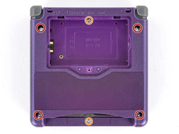 How to Reshell Your Game Boy Advance SP, Install the bottom shell screws: crwdns2935265:065crwdnd2935265:01crwdnd2935265:02crwdne2935265:0