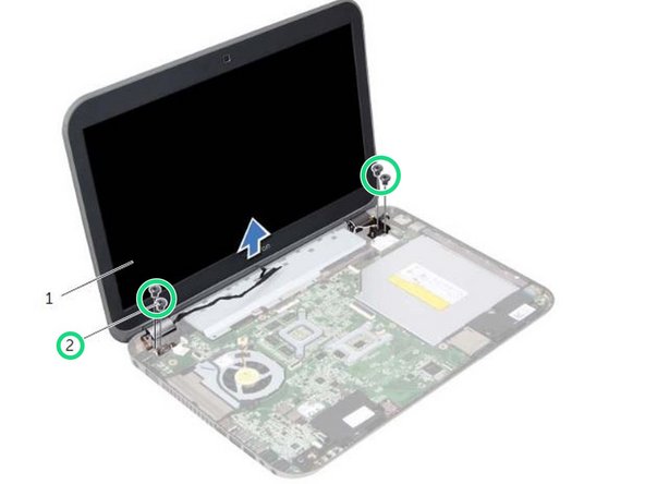 Dell Inspiron 14R SE 7420 Display Assembly Replacement, Placing the Display Assembly: crwdns2935265:07crwdnd2935265:02crwdnd2935265:02crwdne2935265:0
