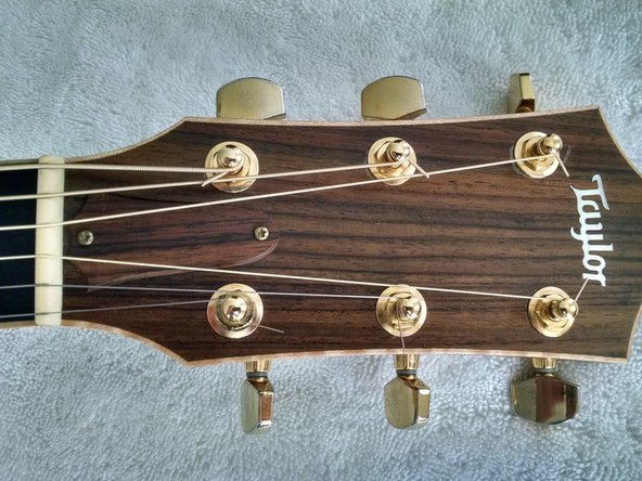 How to clean and maintain your Taylor 816CE, Install last three new strings: crwdns2935265:06crwdnd2935265:03crwdnd2935265:03crwdne2935265:0