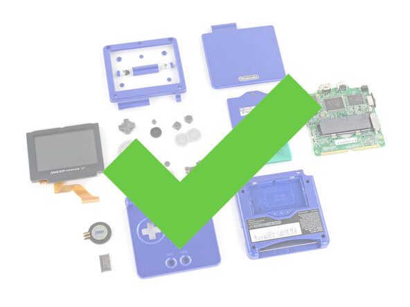 How to Reshell Your Game Boy Advance SP, Disassembly complete: crwdns2935265:032crwdnd2935265:01crwdnd2935265:01crwdne2935265:0