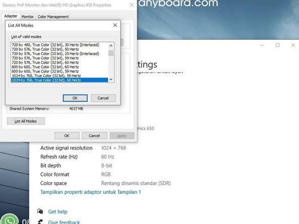 Cara Memperbaiki Akurasi Touch Screen, Memilih Resolusi Layar: 手順 5、 2の画像 2