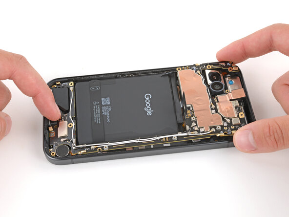 Google Pixel 9a Logic Board Replacement, Put the logic board into place: passo 44, immagine 2 di 3