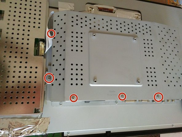 Replace defective against screen flickering with Hyundai W241D, Open the cover for the circuit boards: crwdns2935265:04crwdnd2935265:02crwdnd2935265:02crwdne2935265:0