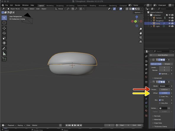 Basic Modeling, Adding a Solidifier Modifier: crwdns2935265:010crwdnd2935265:03crwdnd2935265:03crwdne2935265:0