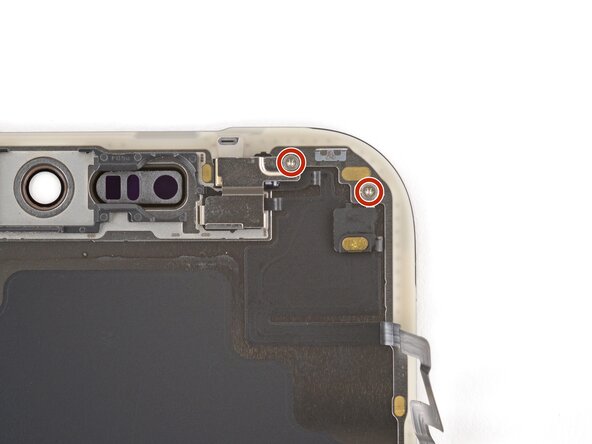 iPhone 17 Pro Screen Replacement, Remove the front sensors screws: crwdns2935265:024crwdnd2935265:01crwdnd2935265:02crwdne2935265:0