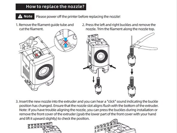Flashforge Nozzle Unclogging, Taking out the clog: crwdns2935265:04crwdnd2935265:01crwdnd2935265:01crwdne2935265:0