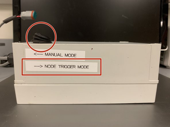 Autosampler Installation Procedure (For Old Version), put autosampler in "node trigger mode": step 6, image 2 of 3